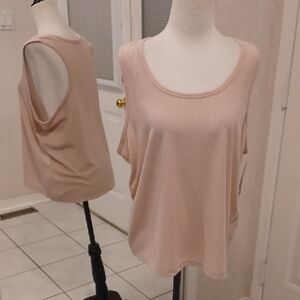 $4 Add-on New Light Pink Sleeveless Ribbed Tank Top - Size XXL